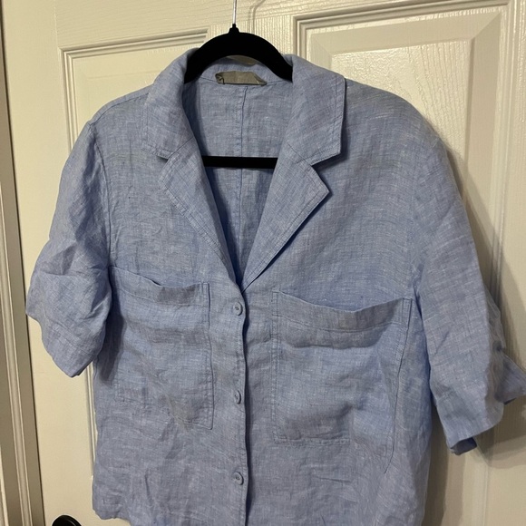 Everlane The Linen Workwear Shirt size small blue - Picture 5 of 7